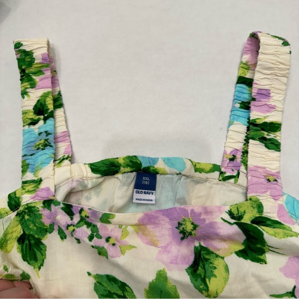 Old Navy Youth Girls Floral Printed Sleeveless Tiered Dress Size XXL 18 - Picture 4 of 5